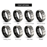 font options for inside engraving on black & silver tripod lashing rings