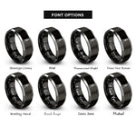 font options for inside engraving on black & gray tripod lashing rings