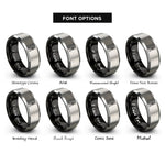 font options for inside engraving on black & gray tripod lashing rings