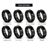 font options for inside engraving on black tripod lashing rings