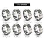font options for inside engraving on gray tripod lashing rings