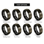 font options for inside engraving on gunmetal & black tripod lashing rings