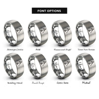font options for inside engraving on silver tripod pot rings
