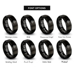 font options for inside engraving on black triquetra accents rings
