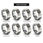 font options for inside engraving on gray triquetra rings