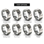 font options for inside engraving on gray triquetra rings