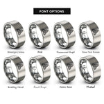 font options for inside engraving on gray triquetra rings