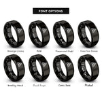 font options for inside engraving on black triquetra knot rings