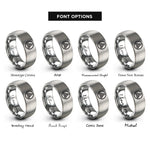 font options for inside engraving on grey triquetra rope rings