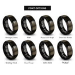 font options for inside engraving on gunmetal & black triquetra rope rings