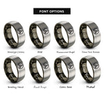 font options for inside engraving on gunmetal & silver triquetra rope rings