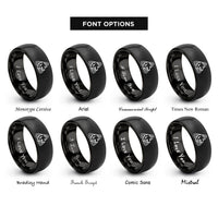 font options for inside engraving on black triquetra wolf rings