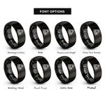 font options for inside engraving on black triquetra wolf rings