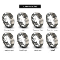 font options for inside engraving on silver triquetra wolf rings