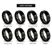 font options for inside engraving on black trishul trident rings