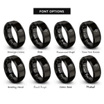 font options for inside engraving on black trishul trident rings
