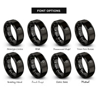 font options for inside engraving on black trishul trident rings