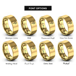 font options for inside engraving on gold trishul trident rings