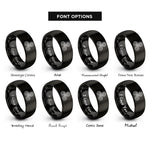font options for inside engraving on black triskele rings