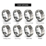 font options for inside engraving on grey triskele rings