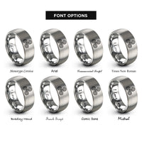 font options for inside engraving on grey triskele rings