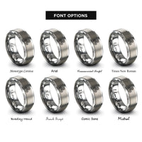font options for inside engraving on gray triskele rings