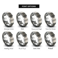 font options for inside engraving on silver triskele triskelion circle rings