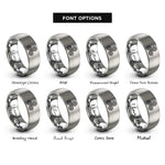 font options for inside engraving on gray triskele triskelion rings