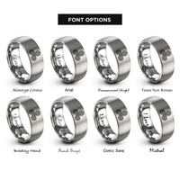 font options for inside engraving on gray triskele triskelion rings