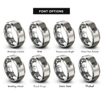 font options for inside engraving on silver triskele triskelion rings