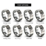 font options for inside engraving on silver triskelion rings