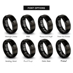 font options for inside engraving on black triskelion isle rings