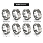 font options for inside engraving on silver triskelion isle rings