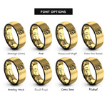 font options for inside engraving on black & gold trojan helmet rings