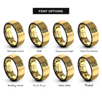 font options for inside engraving on black & gold trojan helmet rings