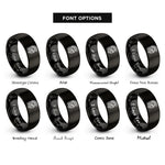 font options for inside engraving on black trojan helmet rings