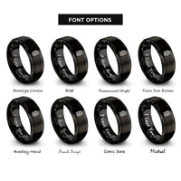 font options for inside engraving on black trojan helmet rings