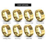 font options for inside engraving on gold trojan helmet rings