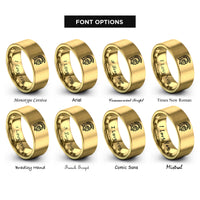 font options for inside engraving on gold trojan helmet rings