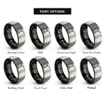 font options for inside engraving on black & grey trolley pole rings