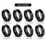 font options for inside engraving on black & gray trolley pole rings