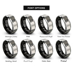 font options for inside engraving on black & silver trolley pole rings
