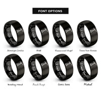 font options for inside engraving on black trolley pole rings
