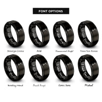 font options for inside engraving on black trolley pole rings