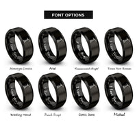font options for inside engraving on black trolley pole rings