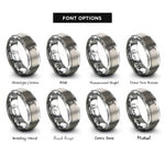 font options for inside engraving on grey trolley pole rings