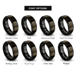 font options for inside engraving on gunmetal & black trolley pole rings
