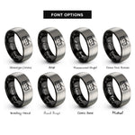 font options for inside engraving on black & gray trolleybus rings