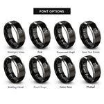 font options for inside engraving on black & gray trolleybus rings