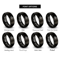font options for inside engraving on black trolleybus rings